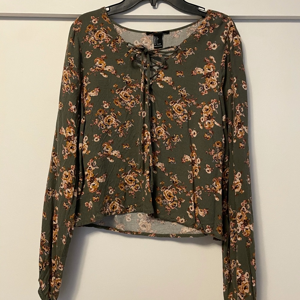 Forever21 large floral crop top